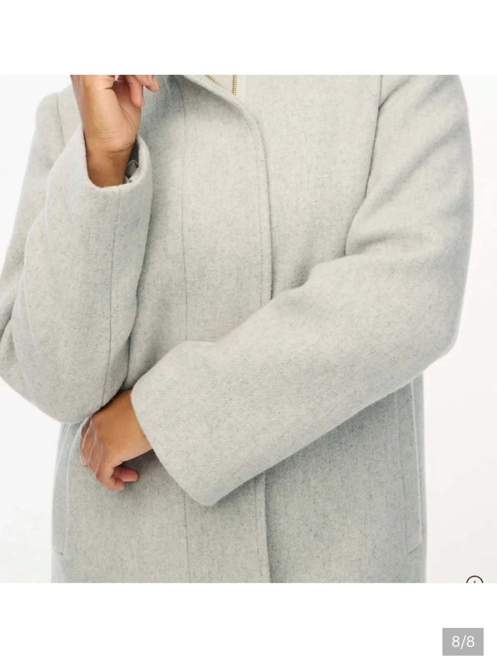 J.Crew NWT Women’s Heather Gray City Wool Blend Pea Coat Size 22 - Picture 6 of 6